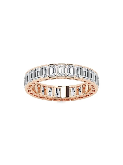 14K Rose Gold & Emerald-Cut Natural Diamond Eternity Band/3.00-5.00 TCW
