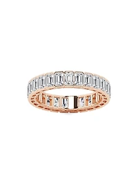 14K Rose Gold & Emerald-Cut Natural Diamond Eternity Band/3.00-5.00 TCW