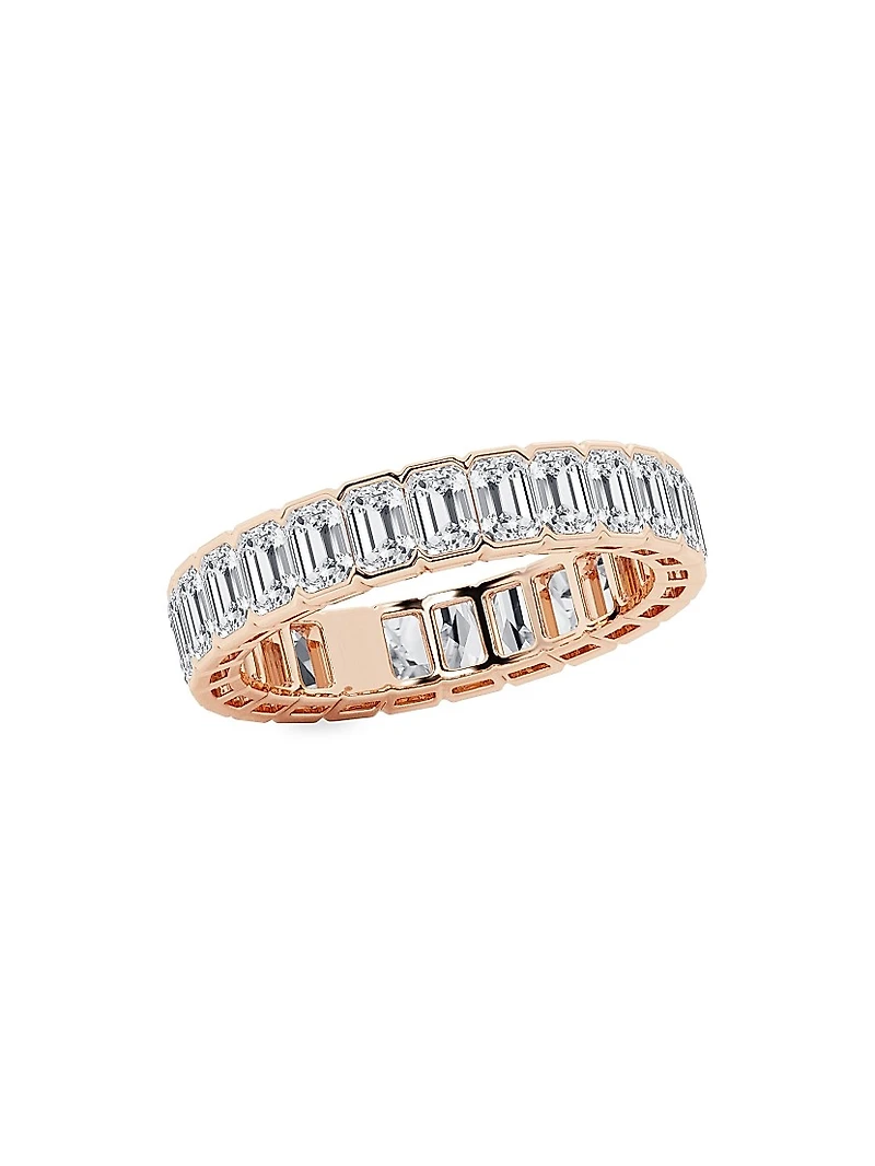 14K Rose Gold & Emerald-Cut Natural Diamond Eternity Band/3.00-5.00 TCW