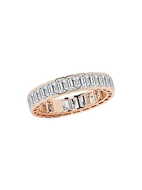 14K Rose Gold & Emerald-Cut Natural Diamond Eternity Band/3.00-5.00 TCW