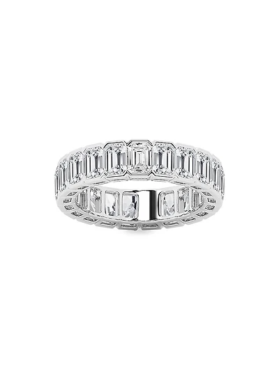 Platinum & Emerald-Cut Natural Diamond Eternity Band/3.00-5.00 TCW
