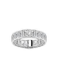 Platinum & Emerald-Cut Natural Diamond Eternity Band/3.00-5.00 TCW