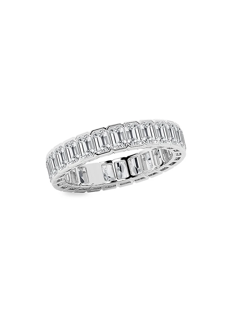 Platinum & Emerald-Cut Natural Diamond Eternity Band/3.00-5.00 TCW