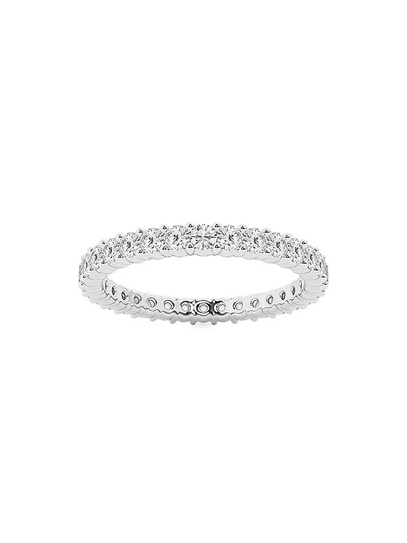 14K White Gold & Shared-Prong Natural Diamond Eternity Band/1.00-5.00 TCW