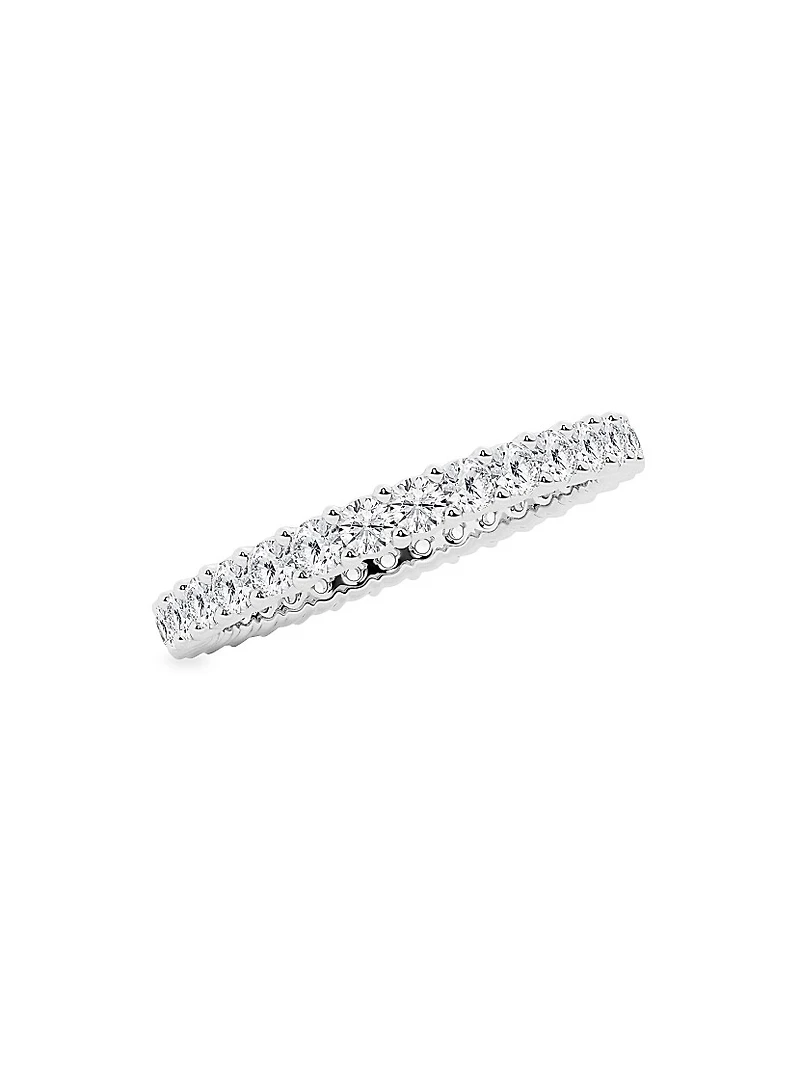 14K White Gold & Shared-Prong Natural Diamond Eternity Band/1.00-5.00 TCW