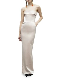 Rhea Satin Strapless Column Gown
