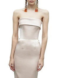Rhea Satin Strapless Column Gown