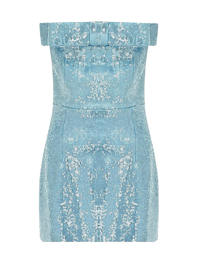 Sisu Sequined Bow Strapless Minidress