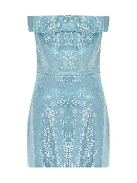 Sisu Sequined Bow Strapless Minidress