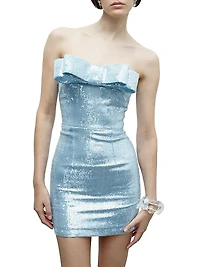 Sisu Sequined Bow Strapless Minidress