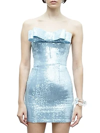 Sisu Sequined Bow Strapless Minidress