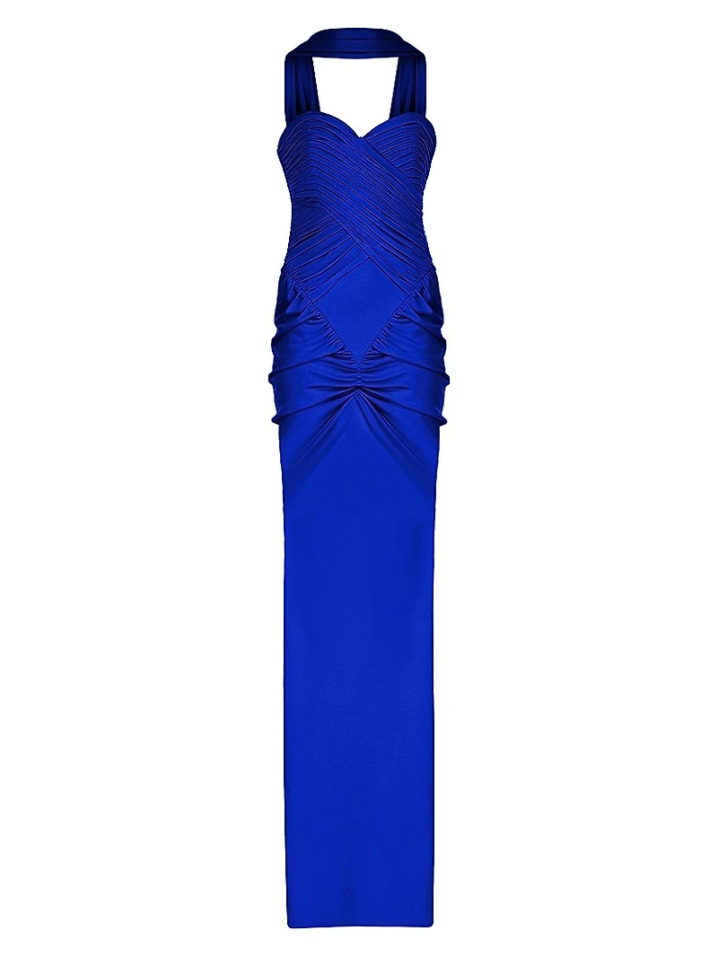 Samsara Ruched Strapless Gown