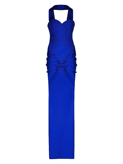 Samsara Ruched Strapless Gown