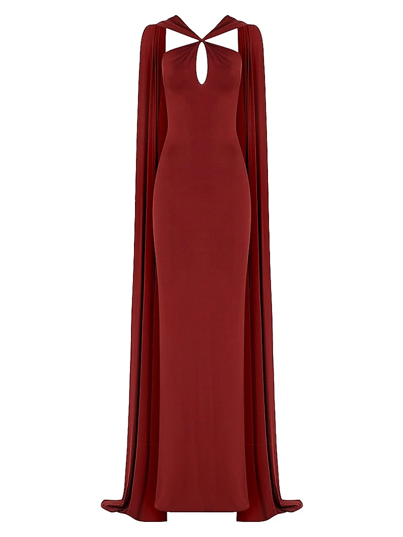 Maia Shoulder Drape Column Gown