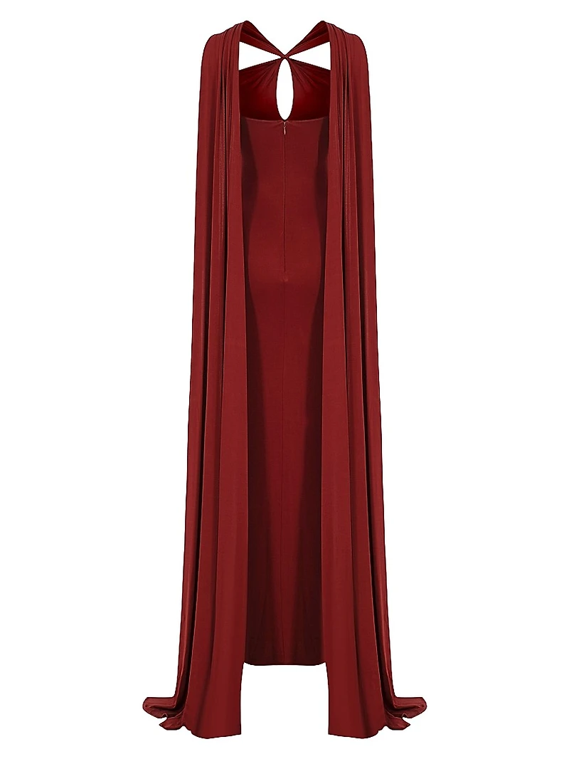 Maia Shoulder Drape Column Gown