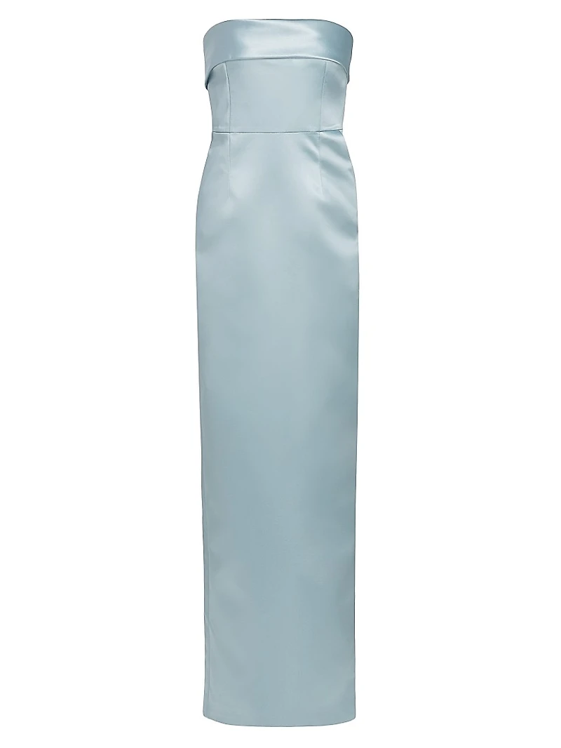 Rhea Satin Strapless Column Gown