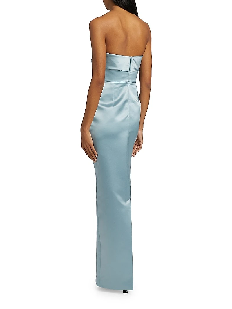 Rhea Satin Strapless Column Gown