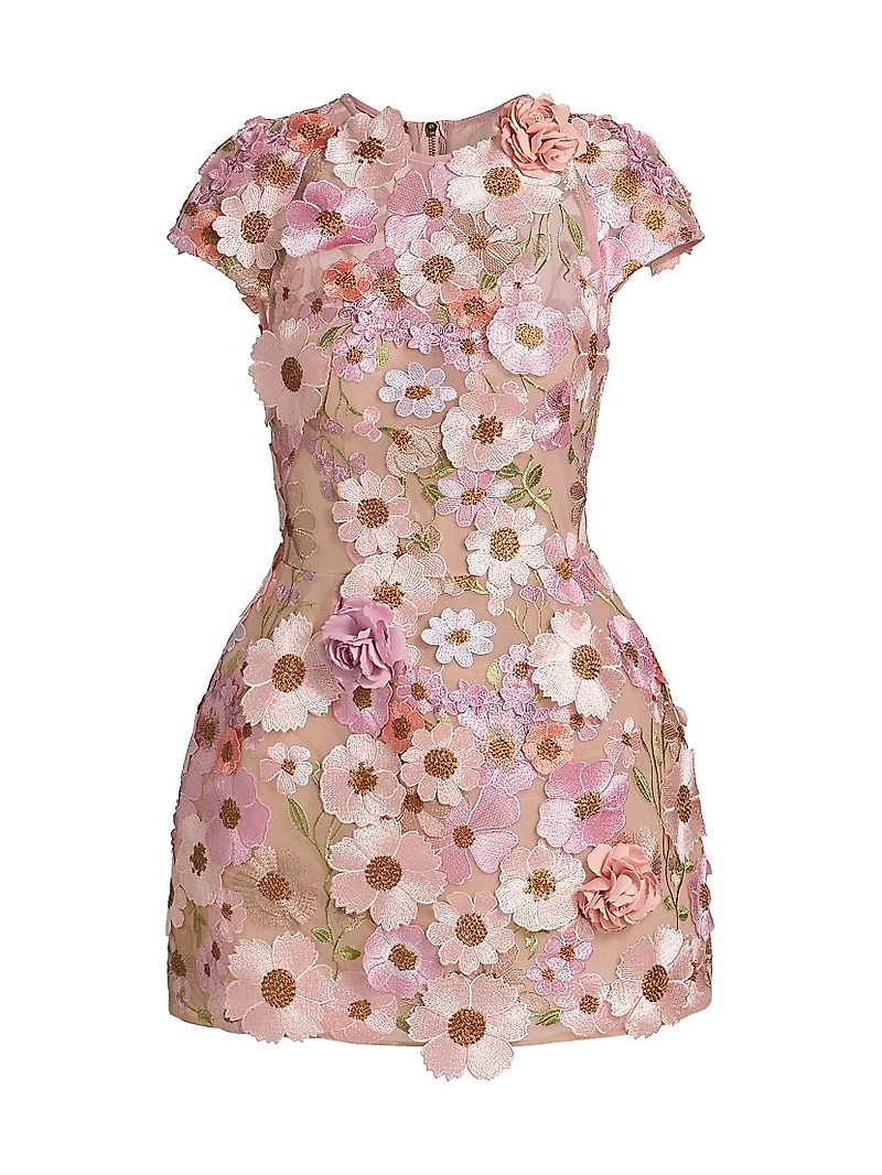 Jasmine Floral Embroidery Minidress