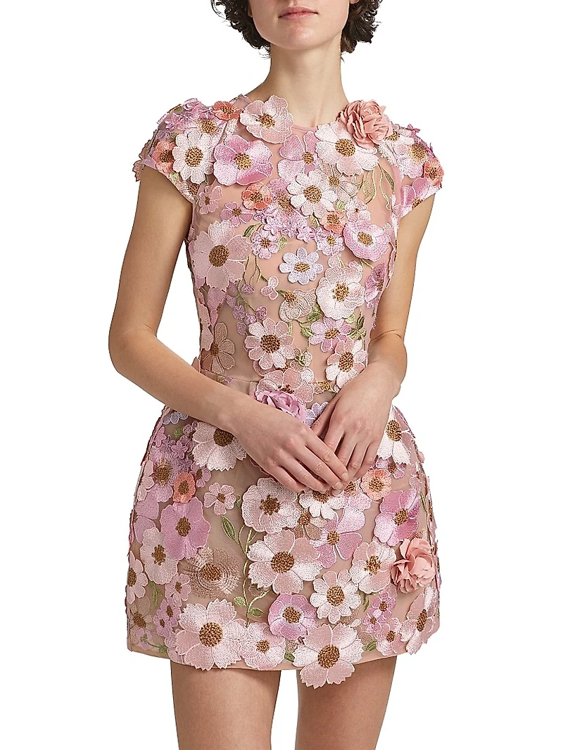 Jasmine Floral Embroidery Minidress