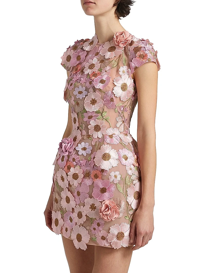 Jasmine Floral Embroidery Minidress