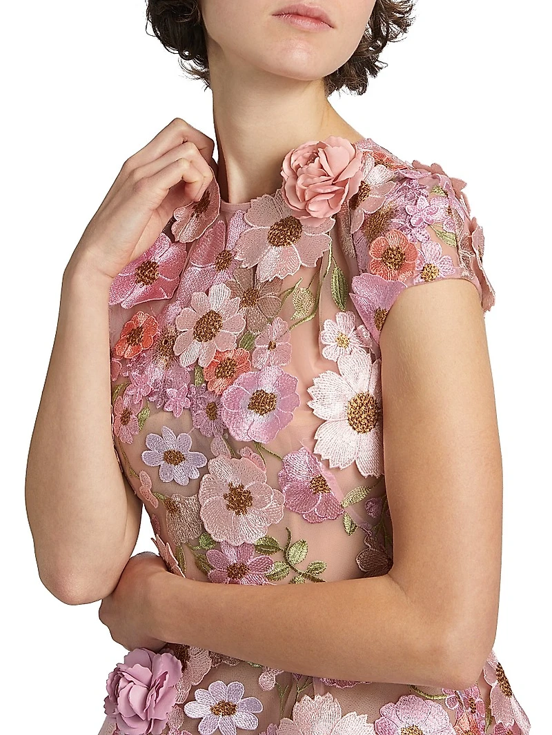 Jasmine Floral Embroidery Minidress