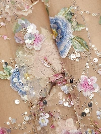 Mademoiselle Embroidered Floral Midi-Dress