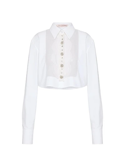Embroidered Compact Poplin Shirt