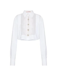 Embroidered Compact Poplin Shirt