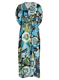 Jenn Print Drawstring Kaftan Dress