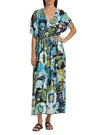 Jenn Print Drawstring Kaftan Dress