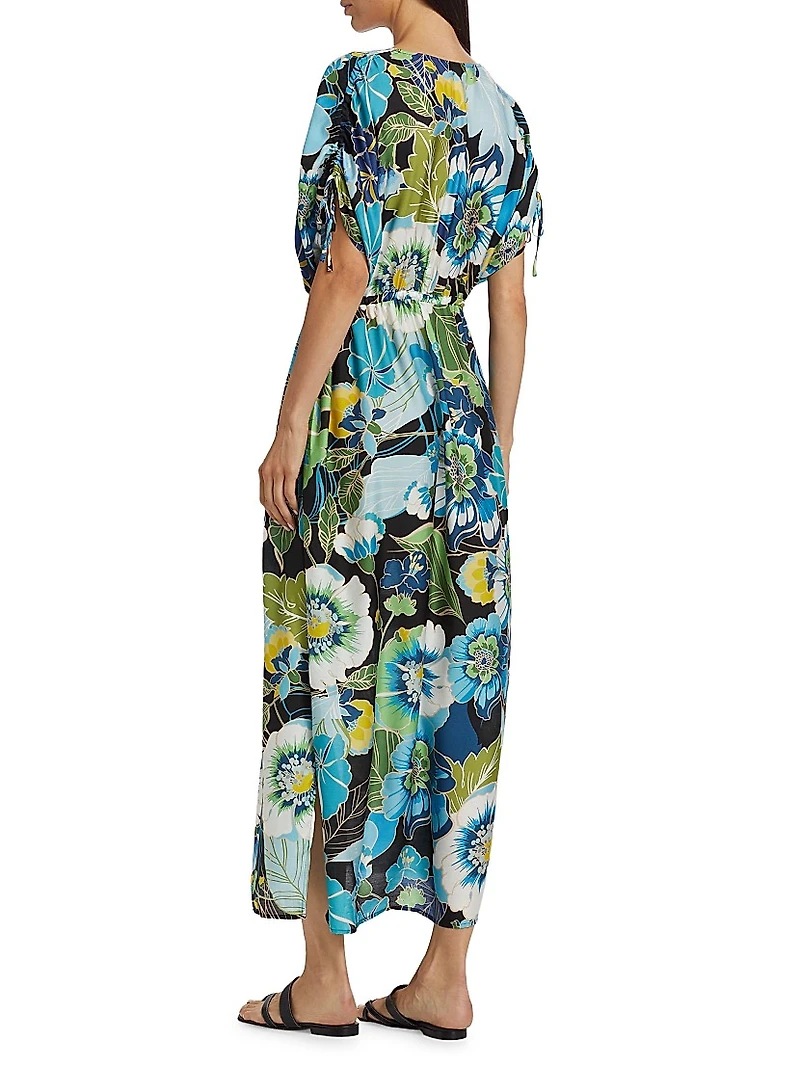 Jenn Print Drawstring Kaftan Dress