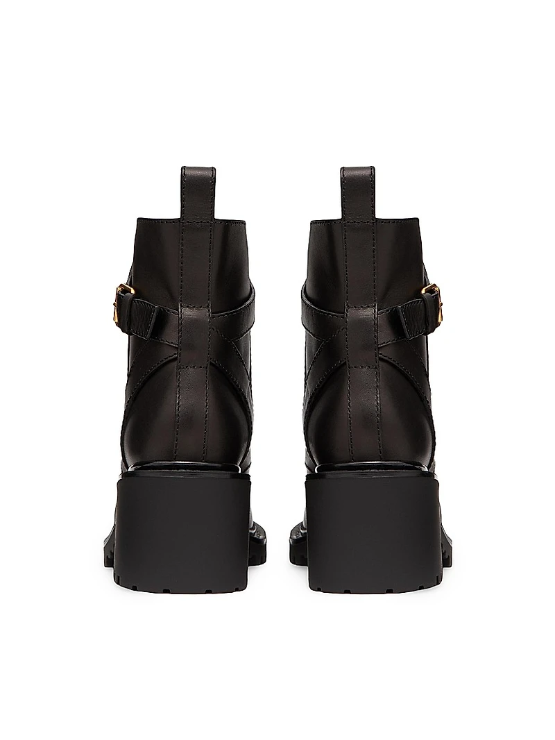 VLogo Signature Calfskin 70MM Combat Boots