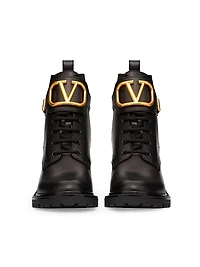 VLogo Signature Calfskin 70MM Combat Boots