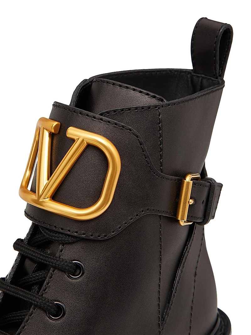 VLogo Signature Calfskin 70MM Combat Boots
