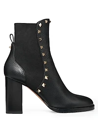 Rockstud 80MM Grainy Calfskin Ankle Boots