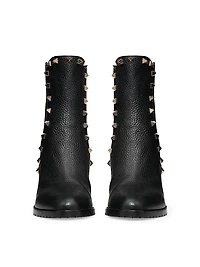 Rockstud 80MM Grainy Calfskin Ankle Boots