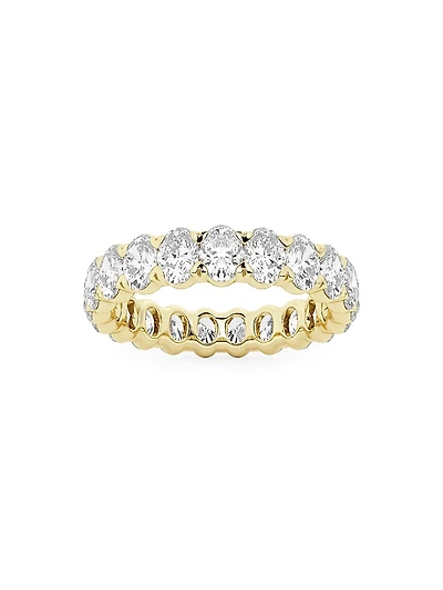 14K Gold & Oval Natural Diamond Eternity Band/3.00-5.00 TCW