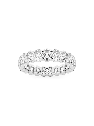Platinum & Oval Natural Diamond Eternity Band/3.00-5.00 TCW