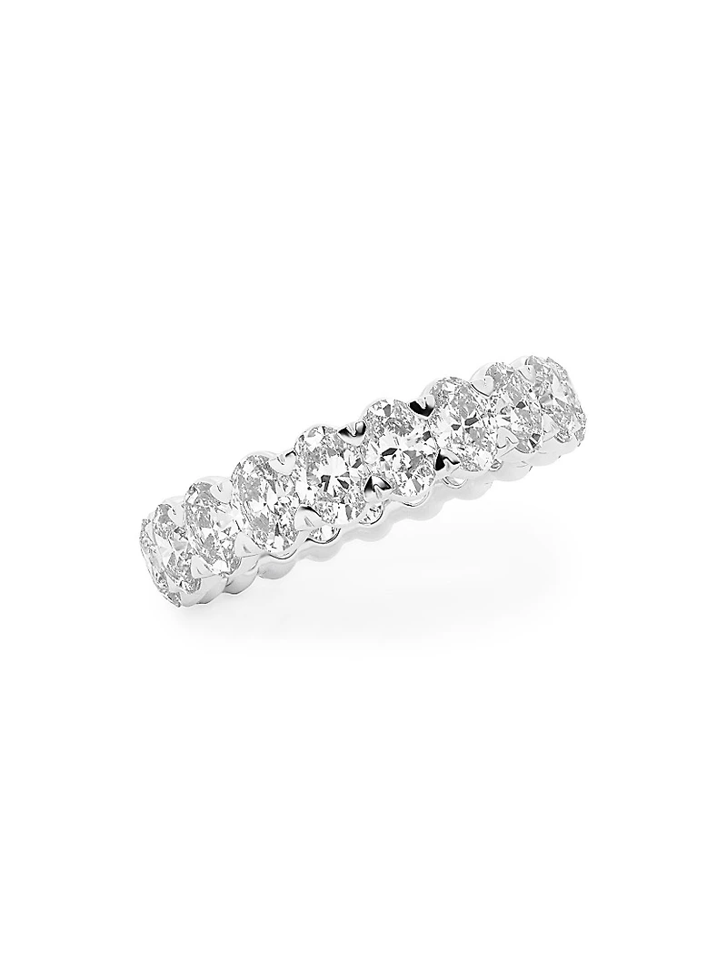 Platinum & Oval Natural Diamond Eternity Band/3.00-5.00 TCW