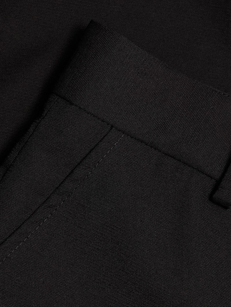 Piped Cotton Cropped Flared Pants