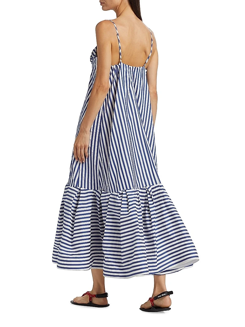 Cami Striped Cotton-Blend Maxi Dress