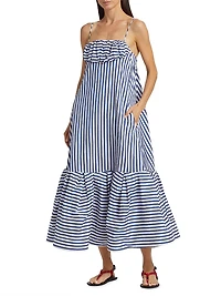Cami Striped Cotton-Blend Maxi Dress