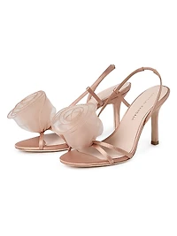Steph Organza Rosette 100MM Stiletto Sandals