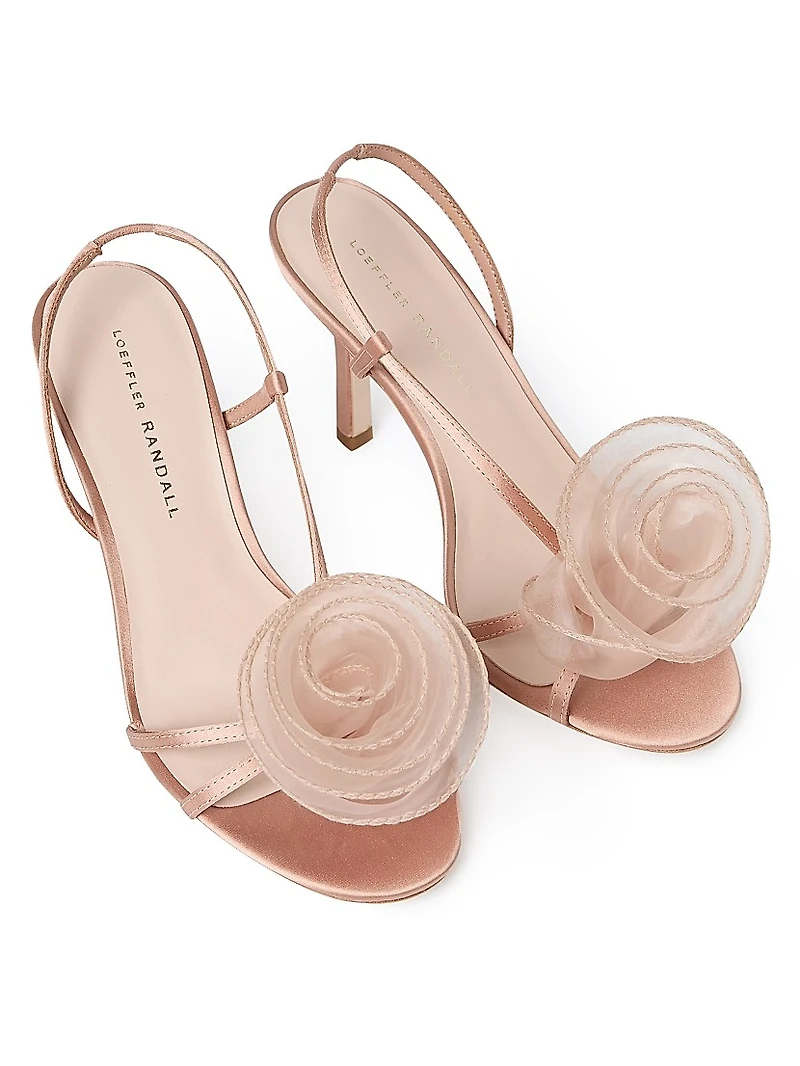 Steph Organza Rosette 100MM Stiletto Sandals