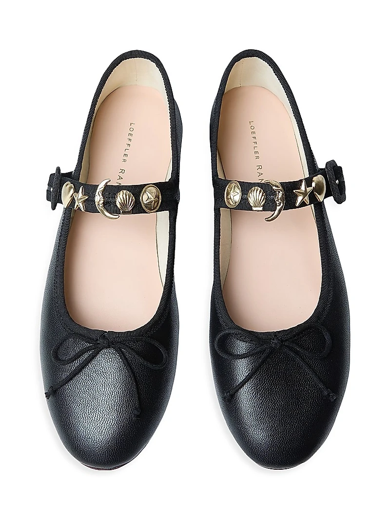 Chiara Embellished Leather Mary Janes