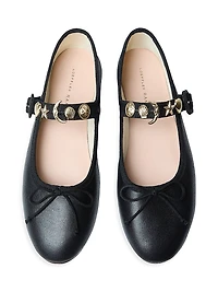 Chiara Embellished Leather Mary Janes
