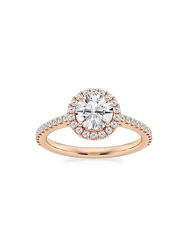 14K Gold & 1.30 TCW Natural Diamond Halo Ring