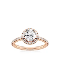14K Gold & 1.30 TCW Natural Diamond Halo Ring