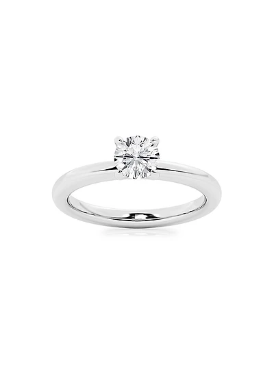 Platinum & Round Natural Diamond Solitaire Ring/0.75-2.00 TCW