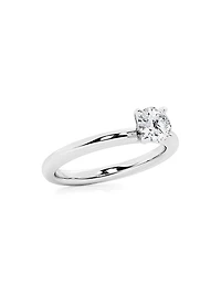 Platinum & Round Natural Diamond Solitaire Ring/0.75-2.00 TCW